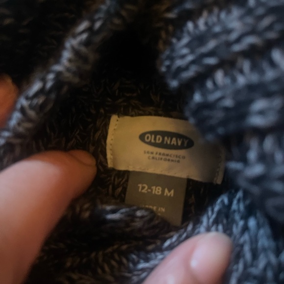 Old Navy NWT Gray Chunky Shawl Collar Sweater 12-18 Mos - Picture 4 of 8